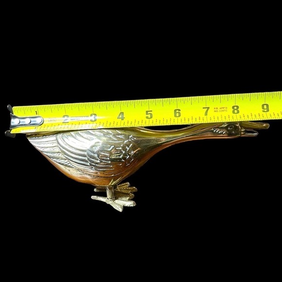 Vintage Walmart Brass Goose Figurine Honking Duck Statue MCM Decor - Picture 4 of 12